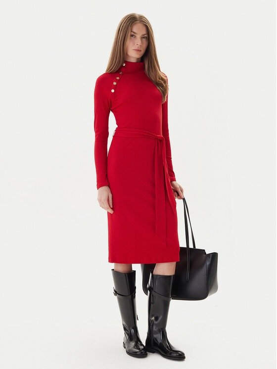 LAUREN RALPH LAUREN LAUREN RALPH LAUREN Трикотажна сукня 200980036002 Червоний Slim Fit