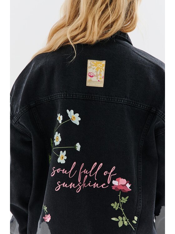 NAOKO Kurtka jeansowa Soul Full of Sunshine Szary Oversize | Modivo.pl