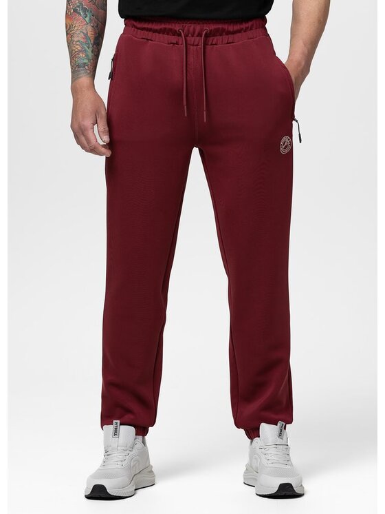 PITBULL PITBULL Spodnie dresowe Oldschool SAN DIEGO CA Bordowy Regular Fit