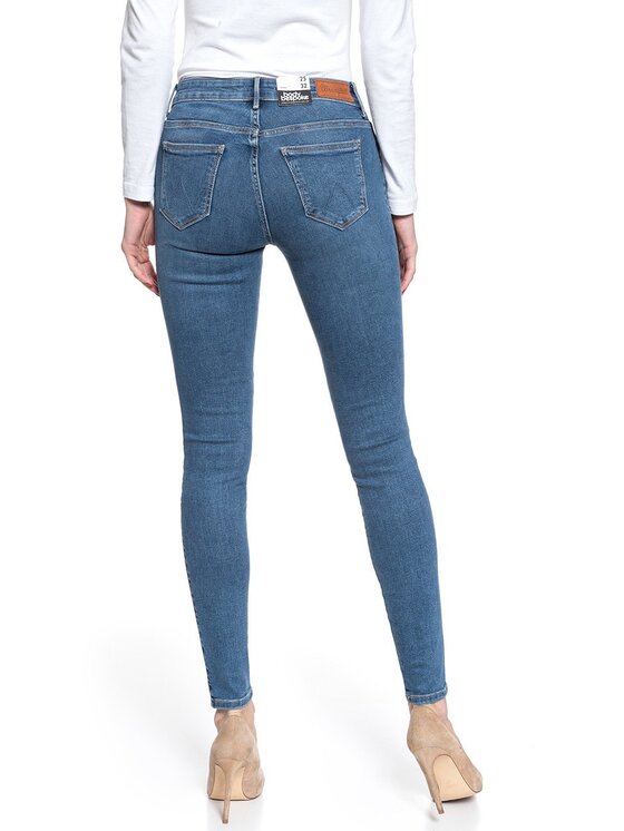 Wrangler Wrangler Jeansy SKINNY Niebieski Skinny Fit