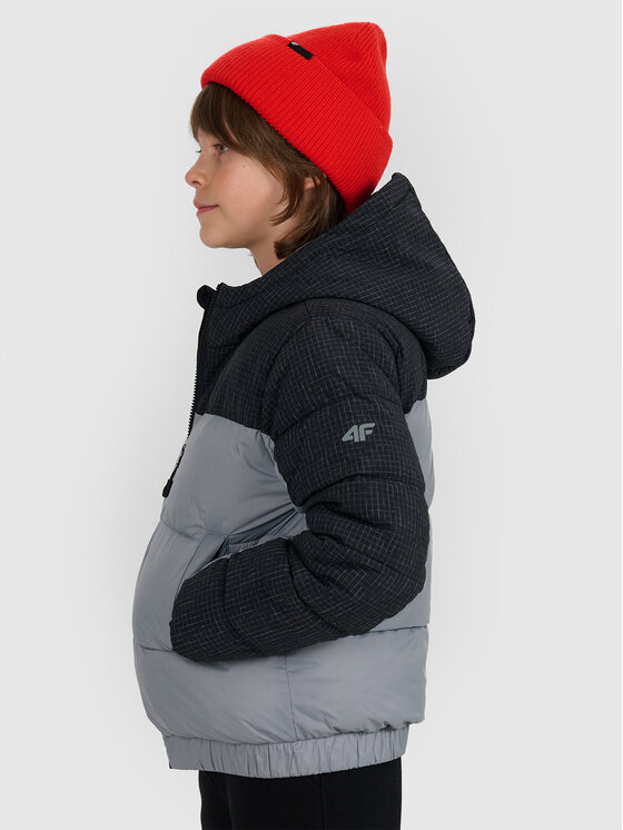 4F 4F Kurtka puchowa OUTERWEAR Szary Regular Fit