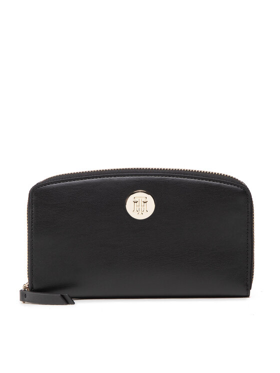 Duży Portfel Damski Tommy Hilfiger, Czarny, Th Chic Large Za AW0AW13649