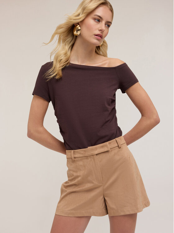 Motivi Motivi T-Shirt G390W003445N022 Brązowy Slim Fit