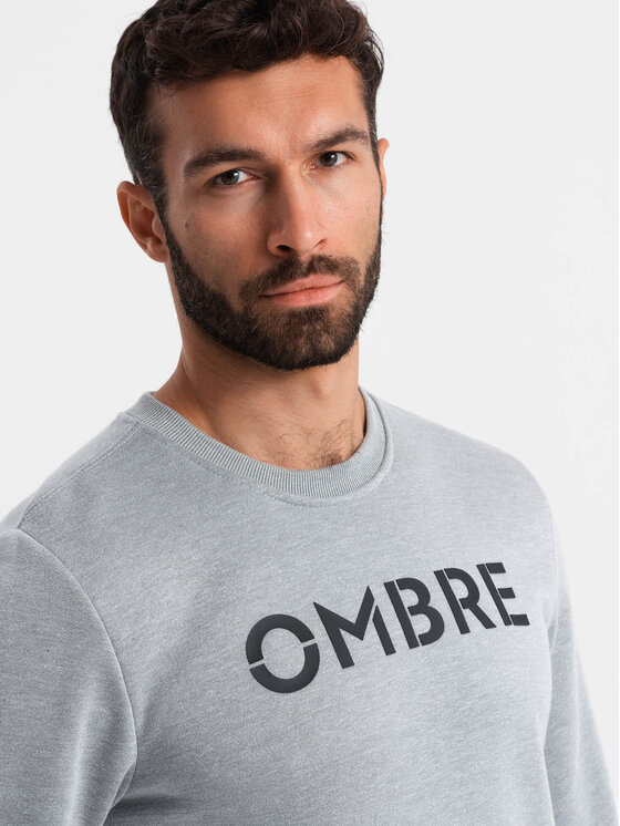 Ombre Ombre Mikina OM-SSPS-0181 Šedá Regular Fit