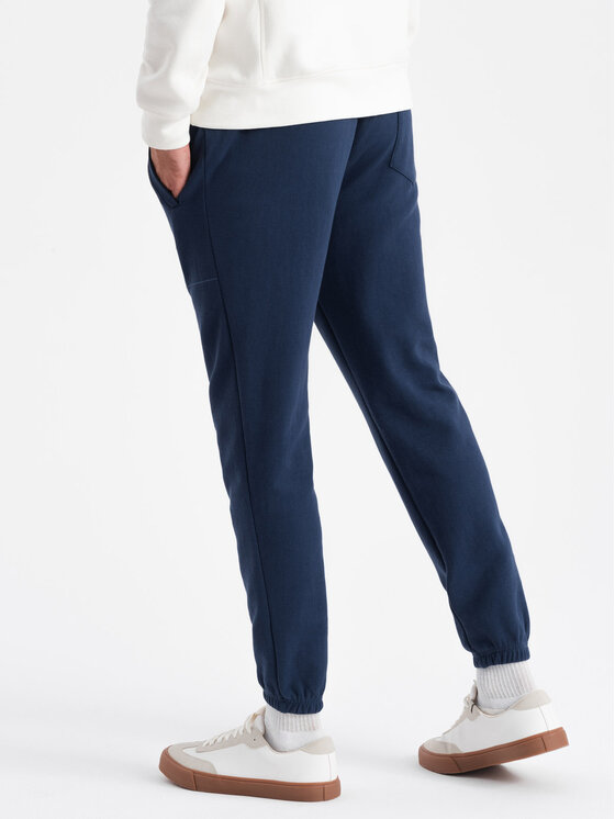 Ombre Ombre Spodnie dresowe OM-PASK-0143 Granatowy Carrot Fit