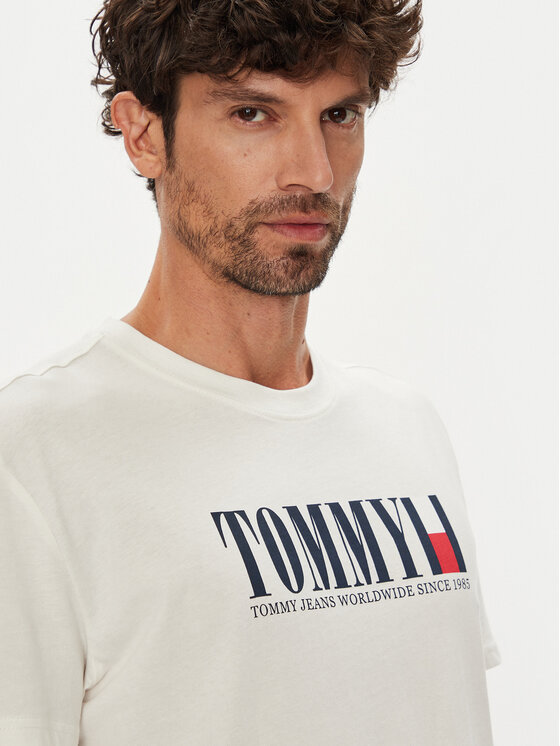 Tommy Jeans Tommy Jeans Tričko Dna Flag DM0DM21941 Biela Regular Fit