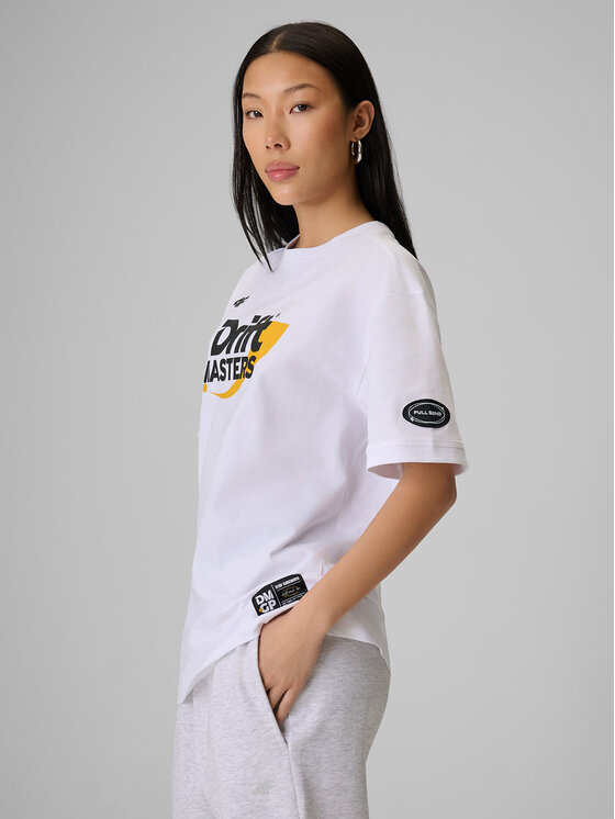 4F 4F T-Shirt MOTOSPORTS 2026 Biały Loose Fit