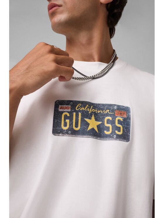 Guess Jeans Guess Jeans T-Shirt 184928 Bílá Classic Fit