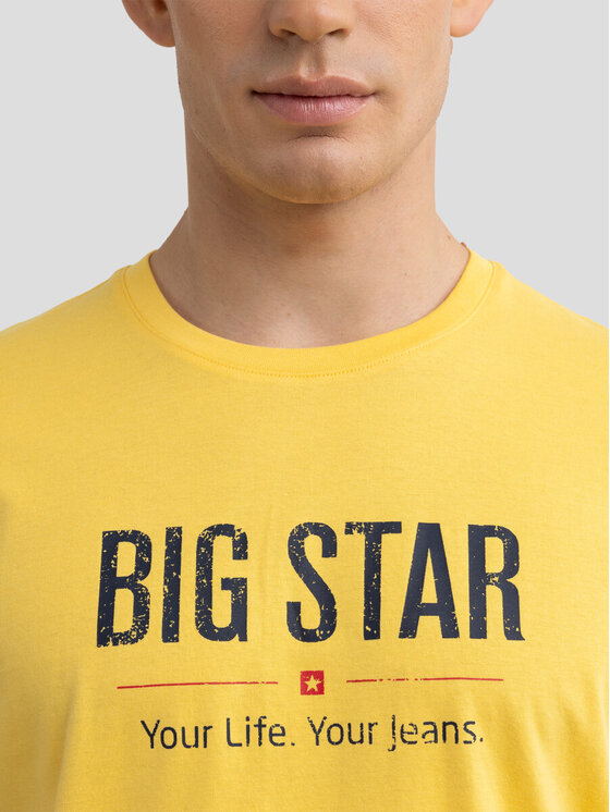 BIG STAR BIG STAR T-Shirt BRUNO_200_150 Żółty Basic Fit