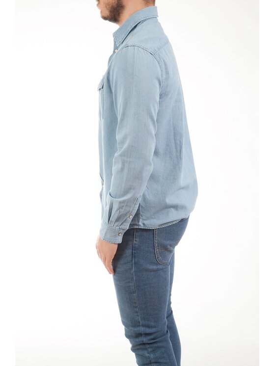 Wrangler Wrangler Koszula LS DENIM SHIRT Niebieski Regular Fit