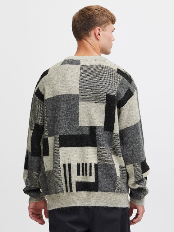 Solid Solid Sweter 21108046 Szary Regular Fit