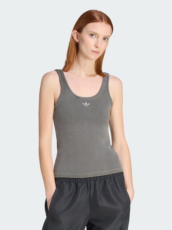 adidas adidas Top essentials linear tank Czarny Slim Fit