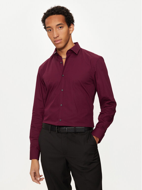 HUGO Hugo Košeľa C-Jenno 50289499 Bordová Slim Fit
