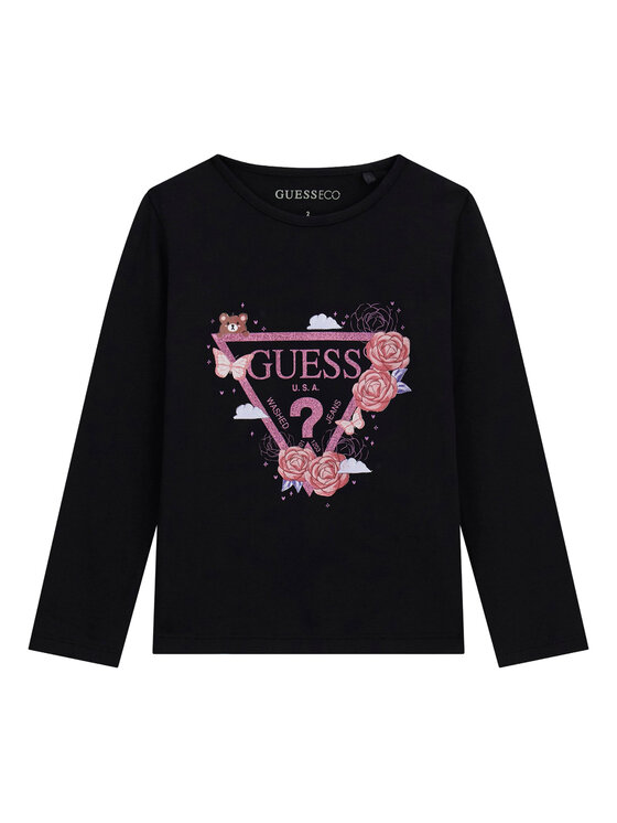 Guess Bluză K6YI24 K3732 Negru Regular Fit