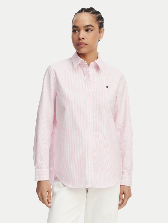 Tommy Hilfiger Tommy Hilfiger Särk Fit Flag Embroidery Oxford WW0WW46111 Roosa Regular Fit