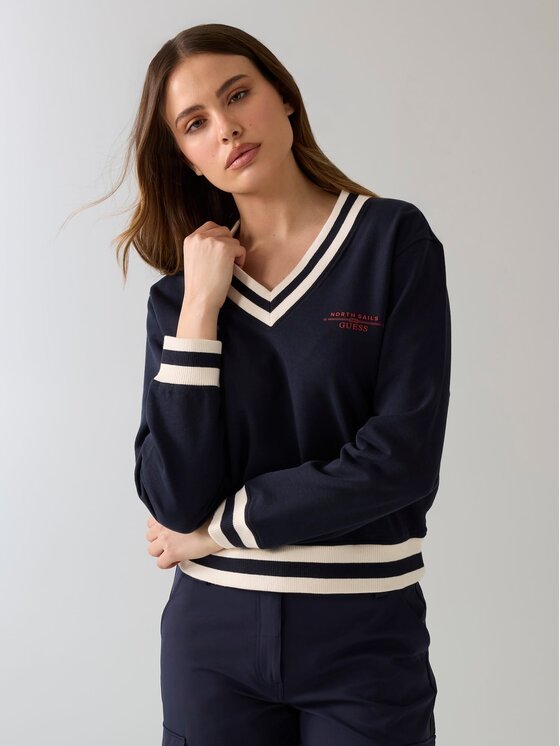 Guess Guess Bluza 182482 Niebieski jasny Classic Fit