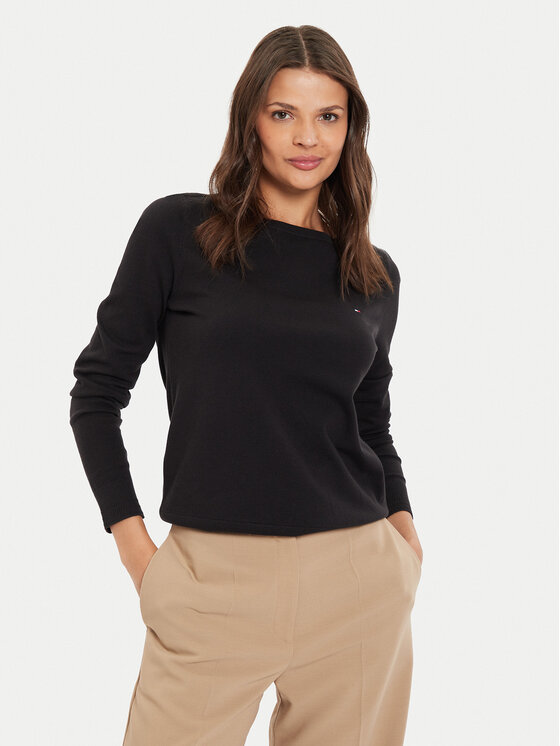 Tommy Hilfiger Sveter WW0WW40099 Čierna Regular Fit