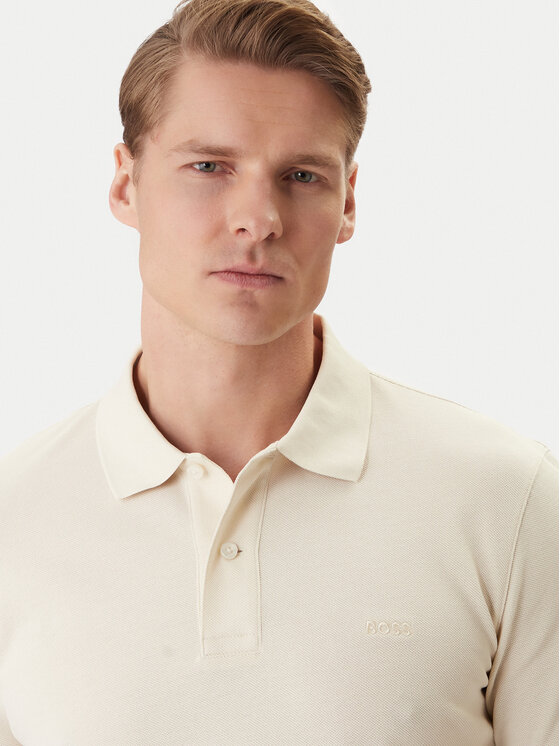 BOSS BOSS Polo Pallas 50553564 Kremowy Regular Fit