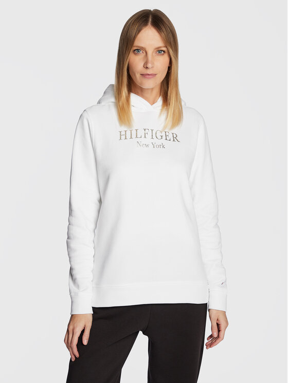 Tommy Hilfiger Tommy Hilfiger Pulóver Foil WW0WW37181 Fehér Regular Fit