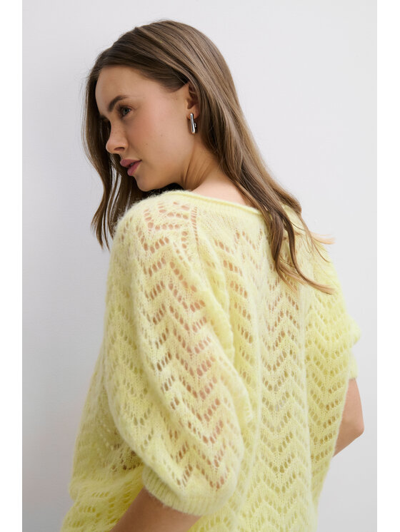 Fobya Fobya Sweter F2109 Żółty Basic Fit