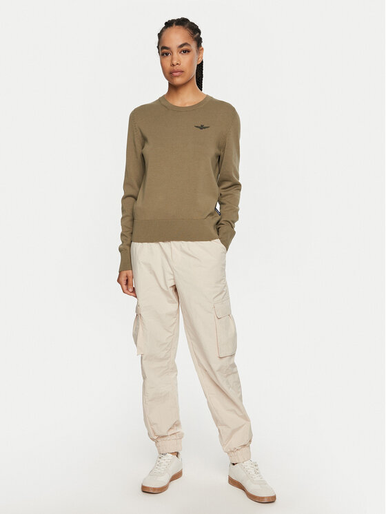 Aeronautica Militare Aeronautica Militare Pulover 242MA1502DL506 Zelena Regular Fit