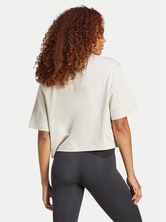 adidas adidas Majica Essentials Big Logo Boyfriend JG8729 Bež Loose Fit