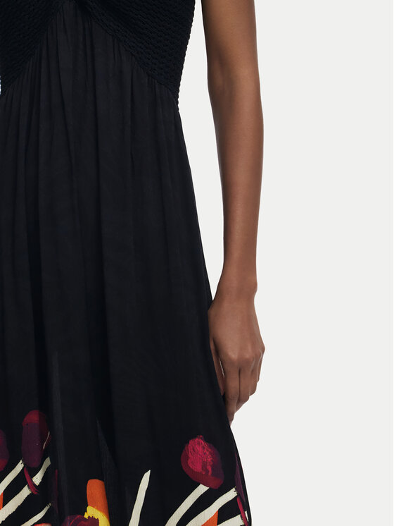 Desigual Desigual Rochie de vară Belice 25SWMW08 Negru Regular Fit