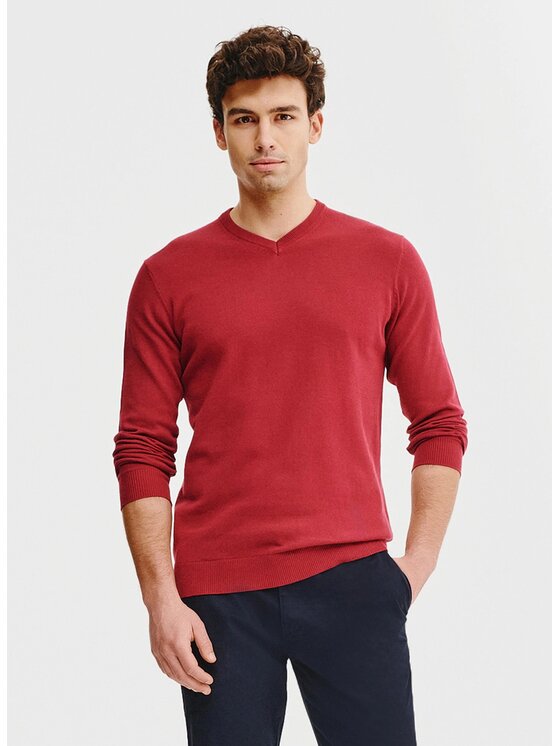 Pako Lorente Pako Lorente Sweter P25SB-2X-001 Czerwony Classic Fit