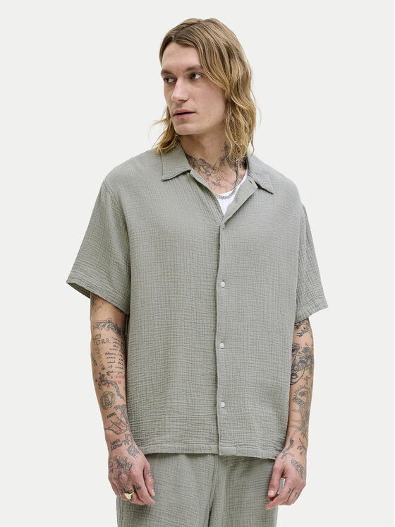 Jack & Jones Jack & Jones Set Hemd und Stoffshorts Nantucket 12302220 Grün Relaxed Fit