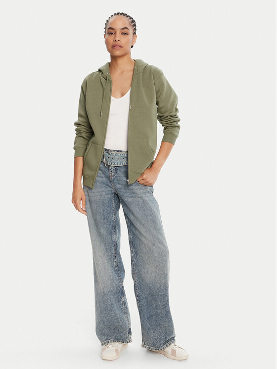Roxy Roxy Bluza Surf Stoked Zipped Brushed ERJFT05022 Zielony Regular Fit