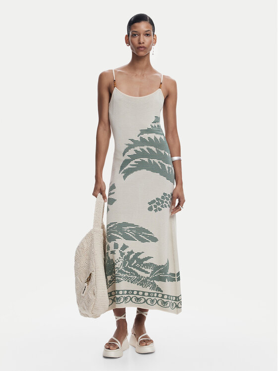 Desigual Desigual Vasarinė suknelė Marsella 25SWVF11 Smėlio Slim Fit