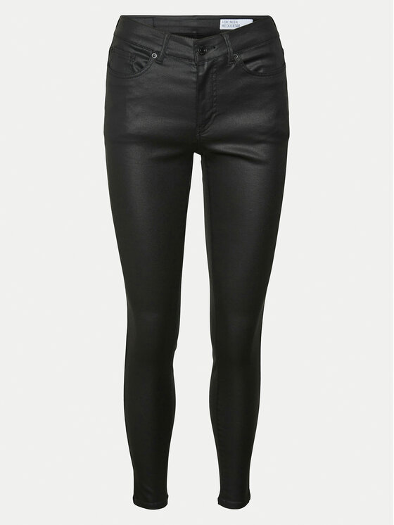 Vero Moda Vero Moda Dirbtinės odos kelnės Flash 10314591 Juoda Skinny Fit