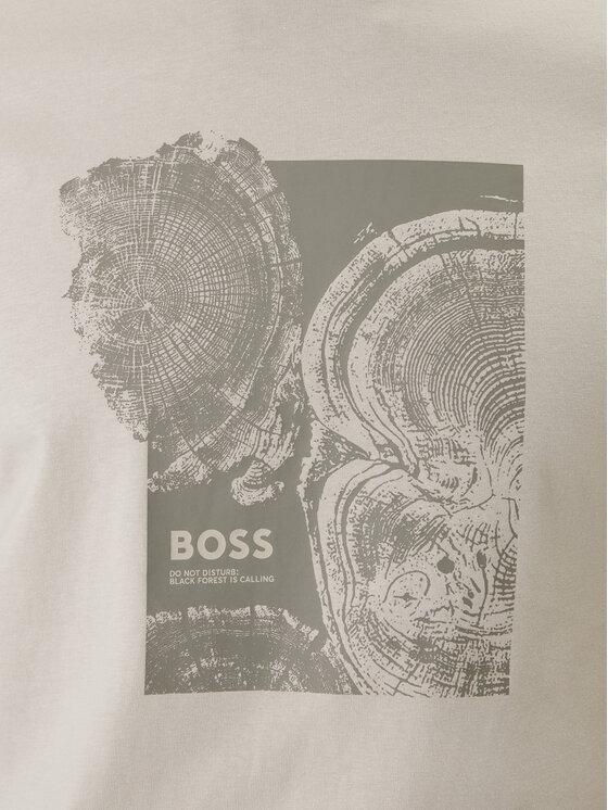 BOSS BOSS T-Shirt Imprint 50556007 Beżowy Regular Fit