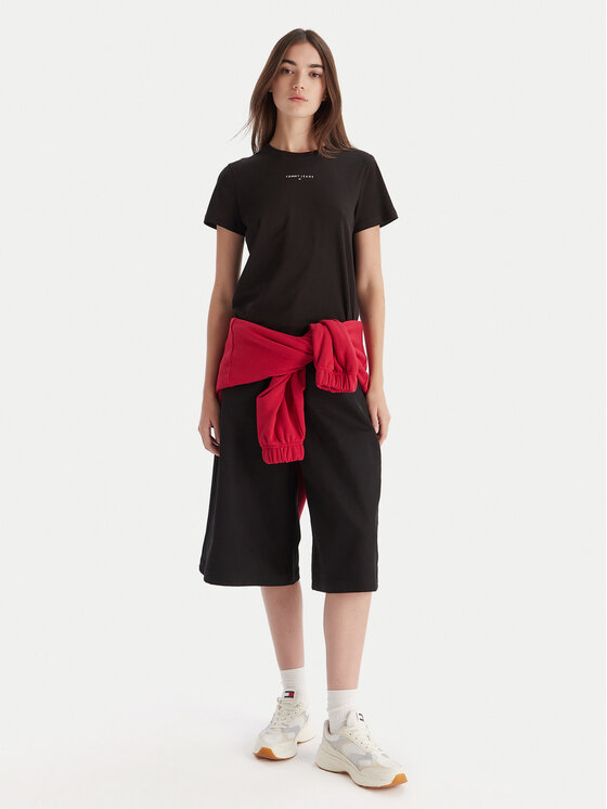 Tommy Jeans Tommy Jeans Póló Linear DW0DW21964 Fekete Regular Fit