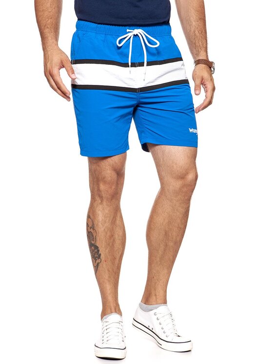 Wrangler Wrangler Szorty materiałowe SWIMSHORT Niebieski Regular Fit