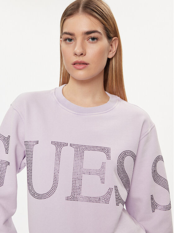 Guess Sweatshirt Vintage Logo W4GQ10 KC8I0 Violet Relaxed Fit Modivo