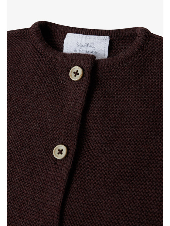 Stellou & friends Stellou & friends Kardigan Knitted Cardigan Brązowy ciemny Comfortable Fit