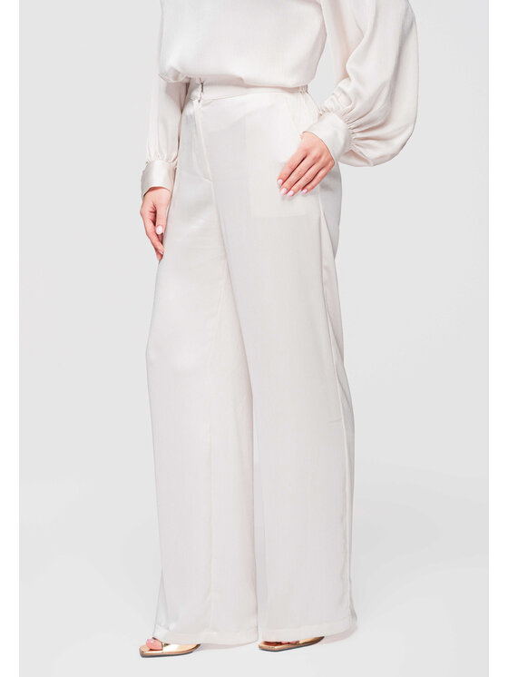 Ombre Ombre Spodnie materiałowe OW-PA-E0008 Biały Regular Fit