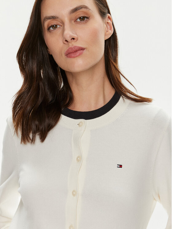 Tommy Hilfiger Tommy Hilfiger Kardigāns WW0WW42370 Écru Regular Fit