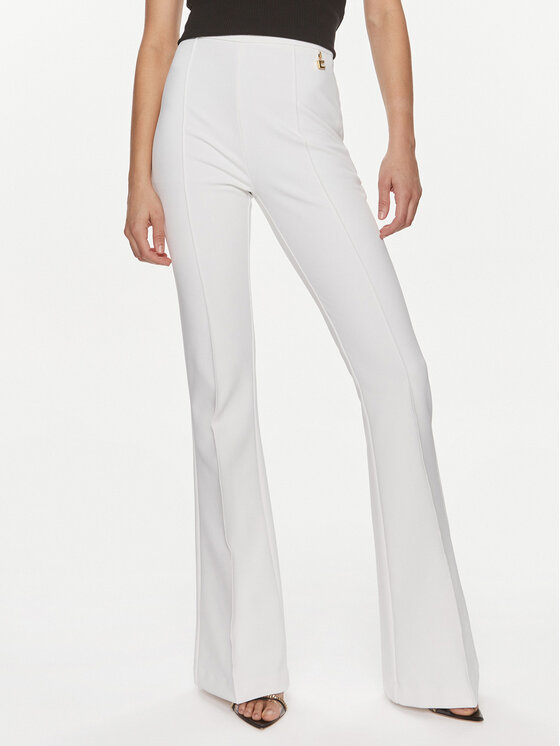 Elisabetta Franchi Elisabetta Franchi Παντελόνι υφασμάτινο PA-026-41E2-V250 Λευκό Regular Fit