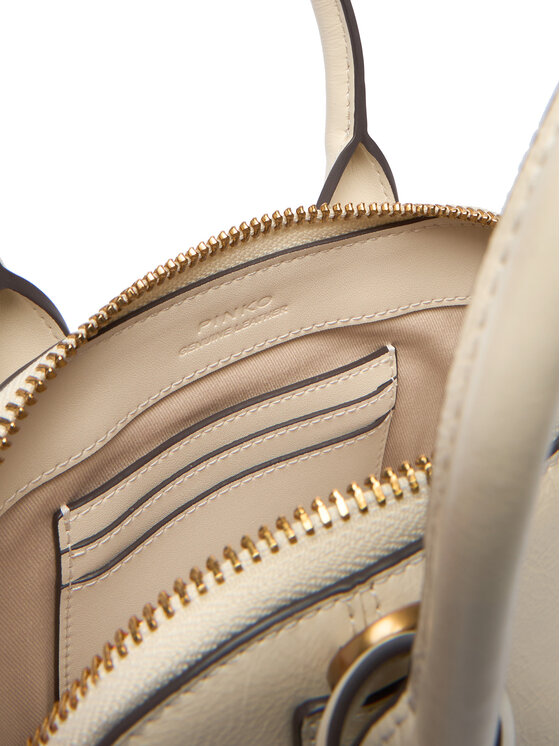 PINKO PINKO Borsetta Bowling Bag Zip Mini AI 25-26 PLTT 105333 A0QO Écru