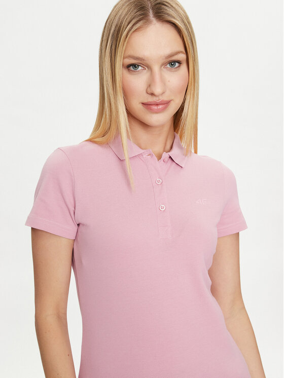 4F 4F Polokošeľa 4FWSS24TPTSF132 Ružová Slim Fit