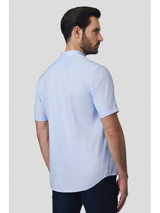 Lancerto Lancerto Koszula Koszula Błękitna Bawełniana z Krótkim Rękawem Majken KO073125000012 Niebieski Slim Fit