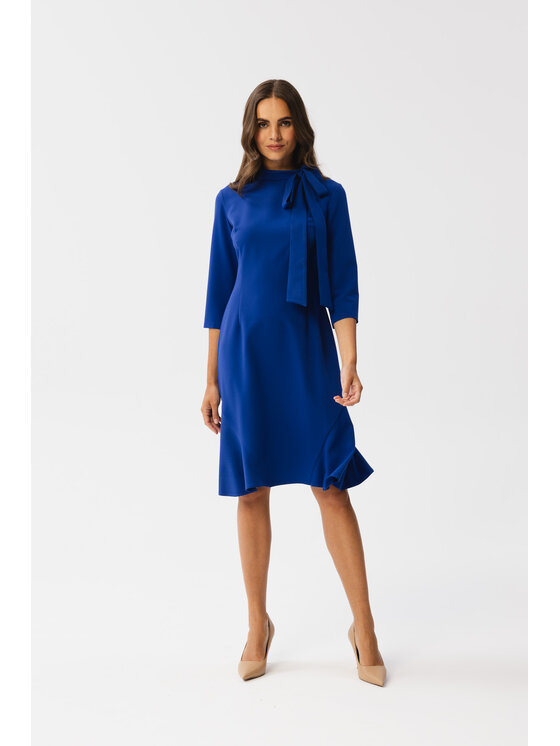 Stylove Stylove Koktejlové šaty S346 Modrá Modern Fit