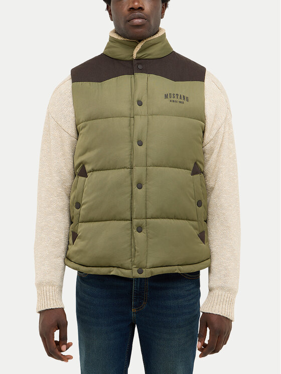 Mustang Mustang Gilet Dublin 1016901 Verde Regular Fit