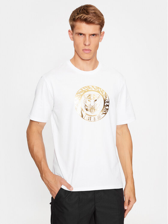 Just Cavalli T shirt 75OAHT01 Bianco Regular Fit Modivo
