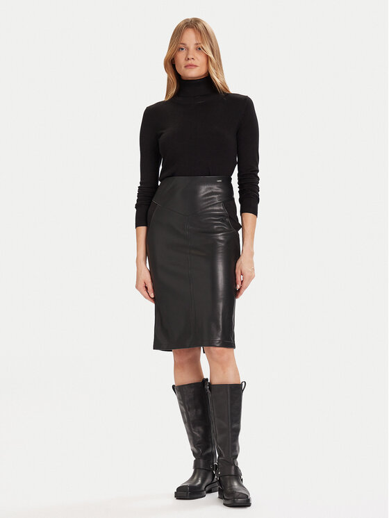 Morgan Morgan Krilo iz umetnega usnja 242-JMADO Črna Slim Fit