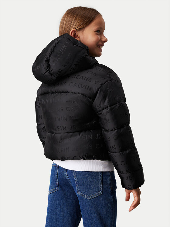 Calvin Klein Jeans Calvin Klein Jeans Μπουφάν χειμωνιάτικο Logo Aop IG0IG02730 Μαύρο Regular Fit