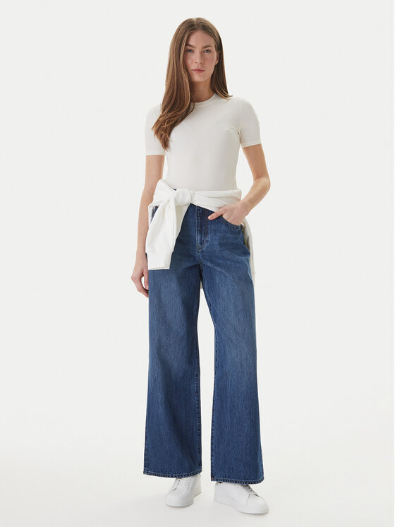 Calvin Klein Jeans Calvin Klein Jeans Traperice LV047F727G Tamnoplava Wide Leg