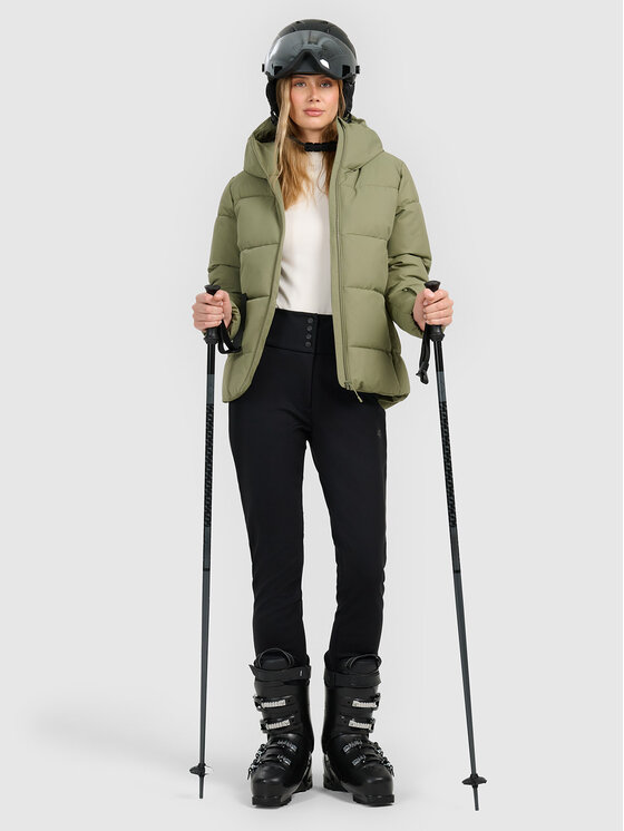 4F 4F Kurtka narciarska APRES SKI Khaki Regular Fit